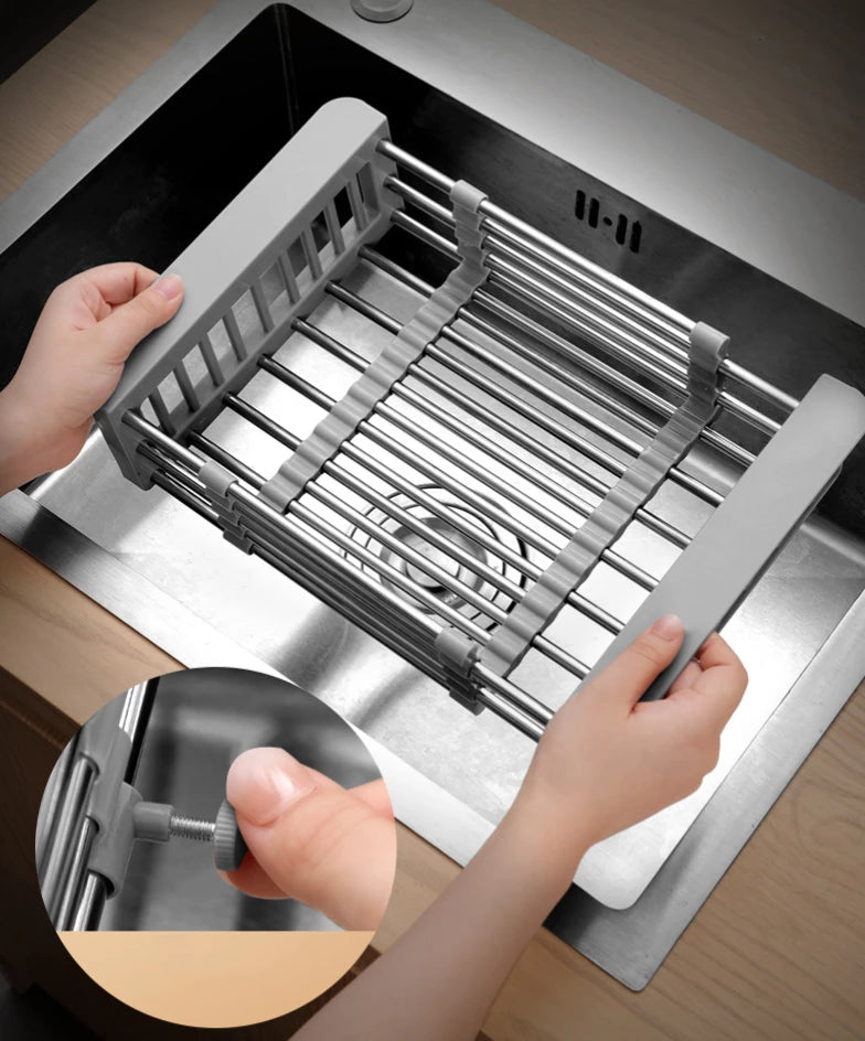 QRInnovations Stainless Steel Sink Rack – Perfect Fit For Kohler Whitehaven K-5874-ST – Silver Rectangular Basin