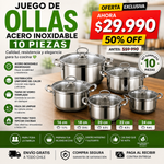 JUEGO DE OLLAS DE 10 PIEZAS PREMIUM  ✅✨ – ACERO INOXIDABLE👨‍🍳