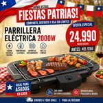 🔥 Parrillera Eléctrica 2000W – El Sabor del Asado 🥩 , Donde Quieras  🇨🇱
