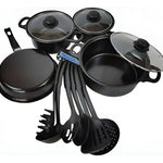 Juego de Ollas 🍳 Antiadherentes de 13 Pcs 👨‍🍳 +  6 Utensilios de Cocina de REGALO🎁