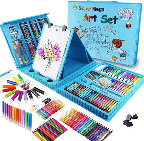 Set Kit Colores Juego Arte/Dibujo Creativo Infantil -208 Pcs 🔴🟢🔵🟡