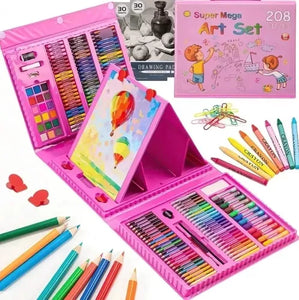 Set Kit Colores Juego Arte/Dibujo Creativo Infantil -208 Pcs 🔴🟢🔵🟡