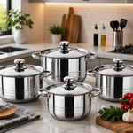✨ Set de Ollas Premium de Acero Inoxidable – 8 Piezas