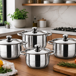 ✨ Set de Ollas Premium de Acero Inoxidable – 8 Piezas
