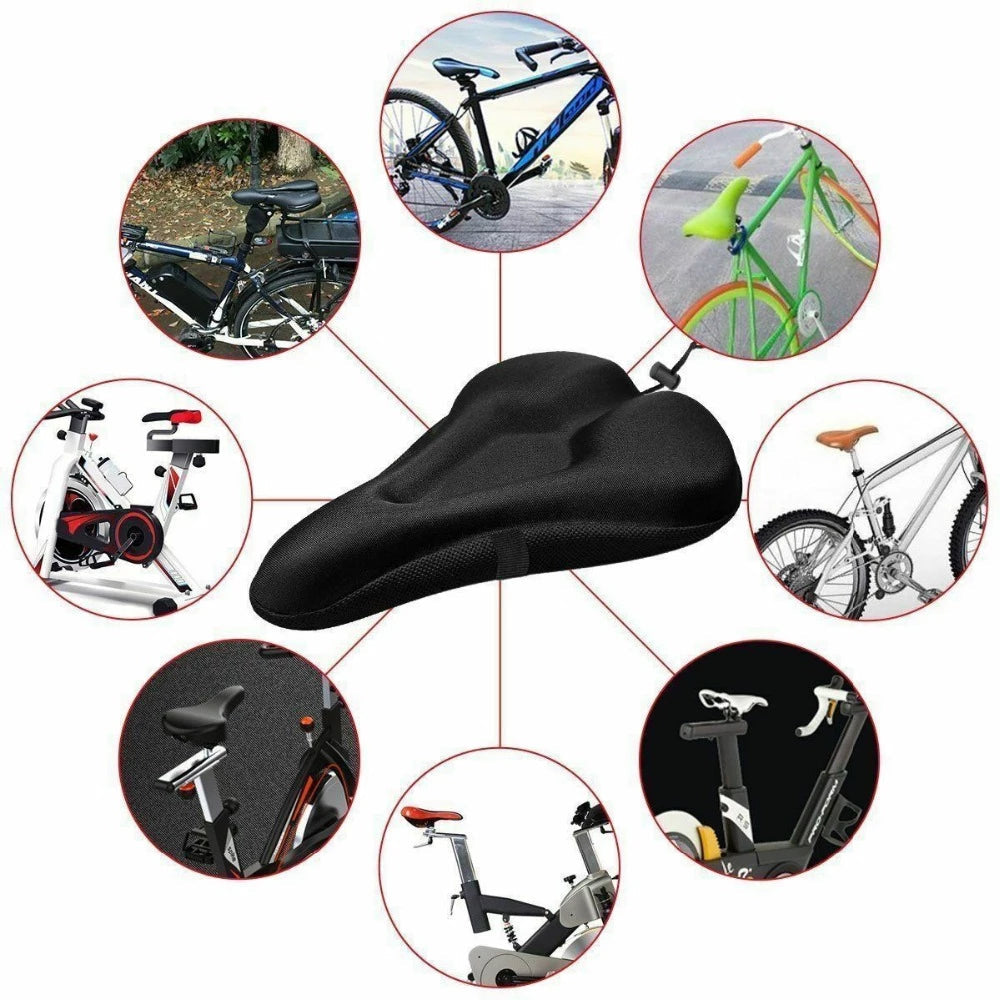  Funda de sillín 3D para bicicleta de montaña, gruesa, súper  suave, de silicona, esponja, para asiento de bicicleta, accesorios  adecuados para bicicletas giratorias (color : negro) : Deportes y  Actividades al
